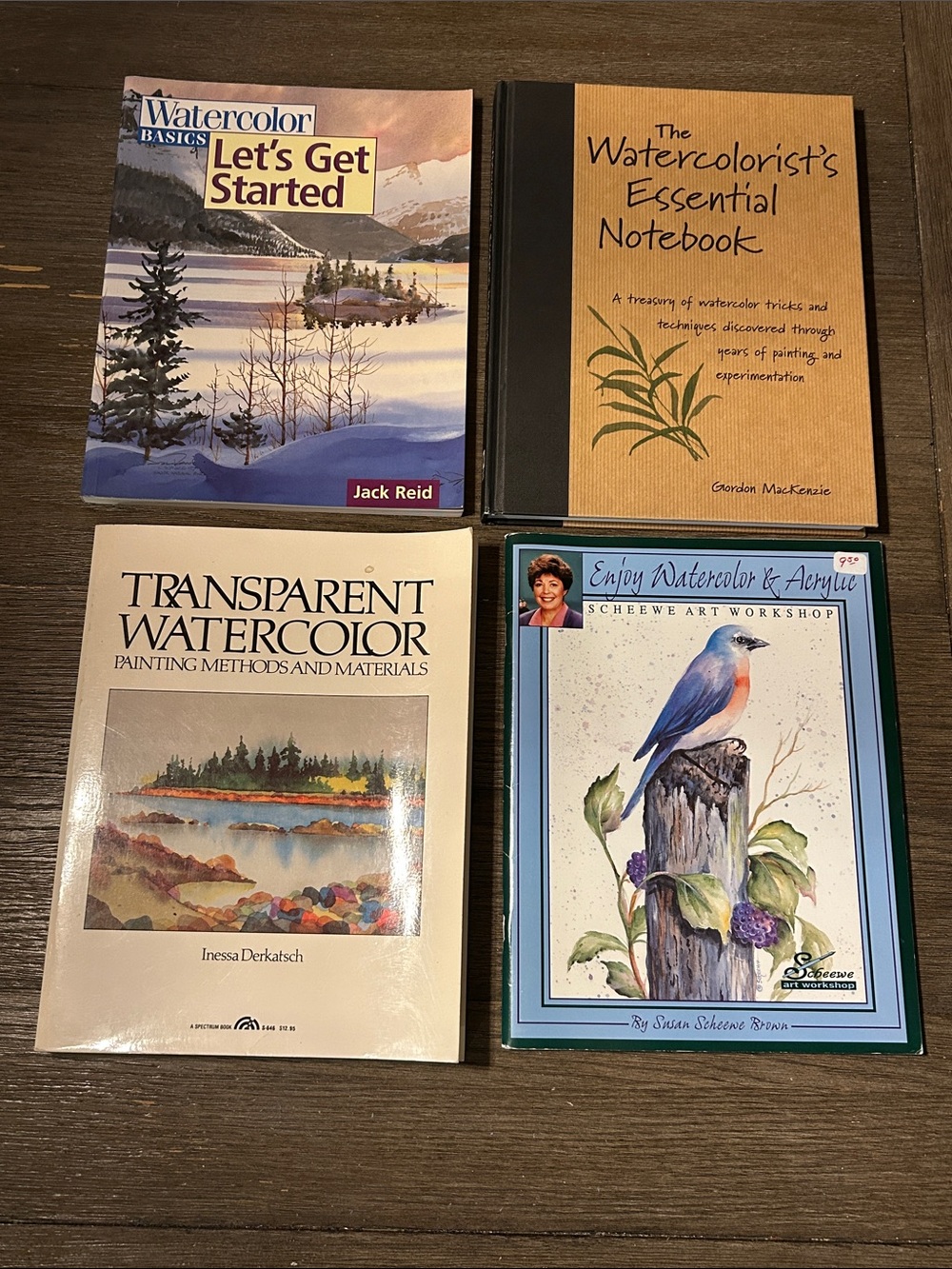 Watercolor instruction book group painting methods 4 books very good condition